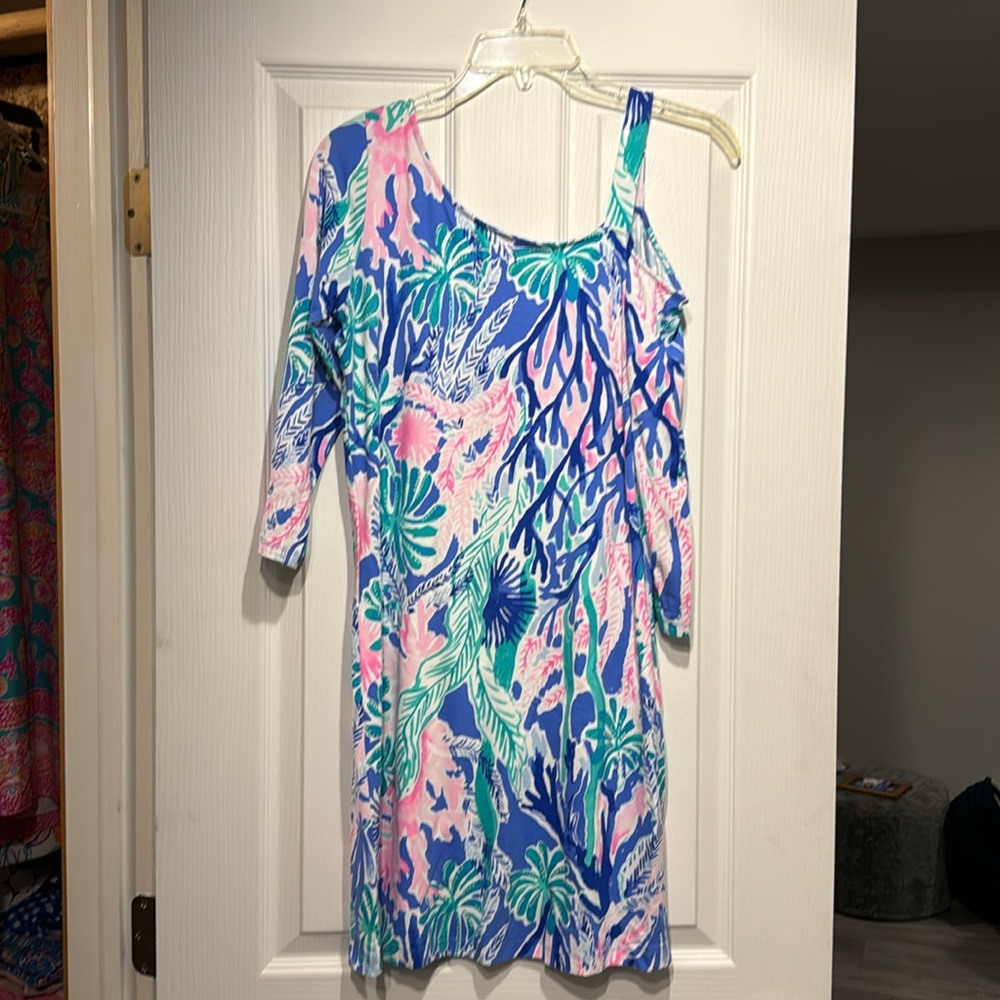 Lilly Pulitzer one shoulder cut out dress
